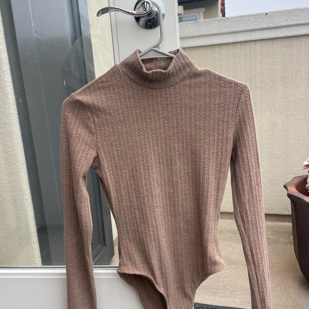 Ribbed Mock Neck Bodysuit